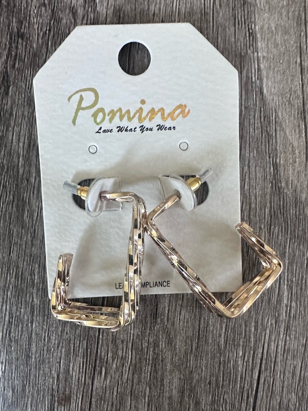 Gold Square Hoop Earrings - Gold